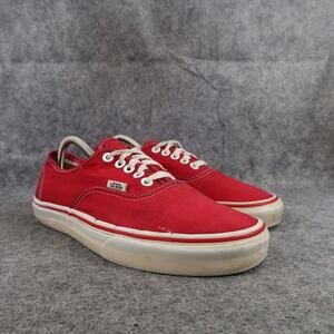 Vans Shoes Womens 9.5 Sneakers Authentic Skate Casual Red Canvas Low Active Logo